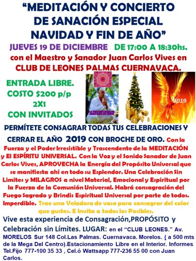 MEDITACIÓN ESPECIAL NAVIDAD Y FIN DE AÑO 2019 CLUB LEONES.